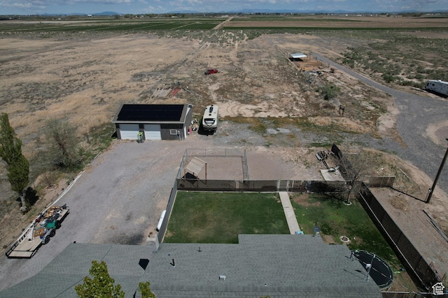 drone / aerial view with a rural view