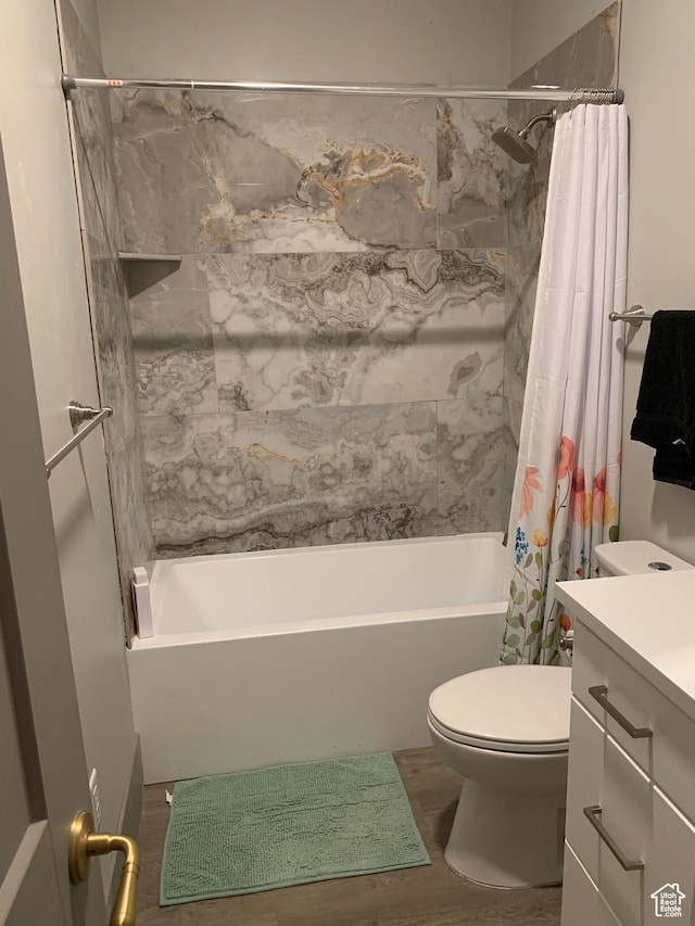 3606 E 375 S, Roosevelt, UT 84066 - full bath with toilet, shower / bathtub combination with curtain, and vanity