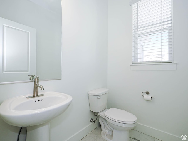 3361 W 3275 N, Plain City, UT 84404 - bathroom featuring marble finish floor, baseboards, a sink, and toilet