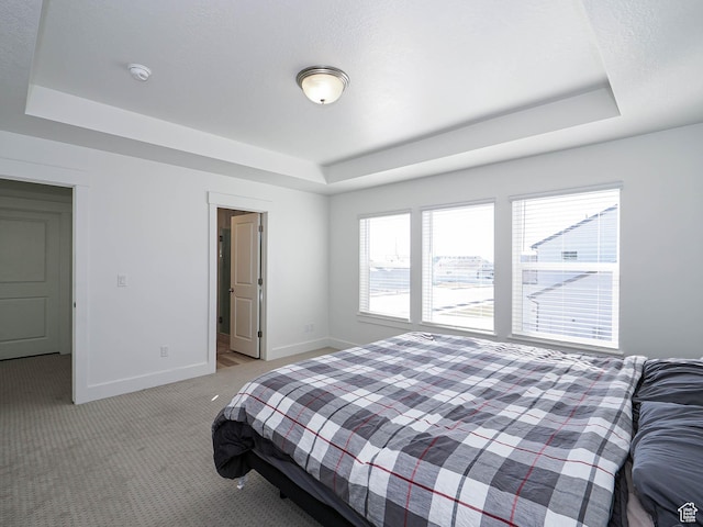 3361 W 3275 N, Plain City, UT 84404 - bedroom featuring baseboards, a tray ceiling, and light colored carpet