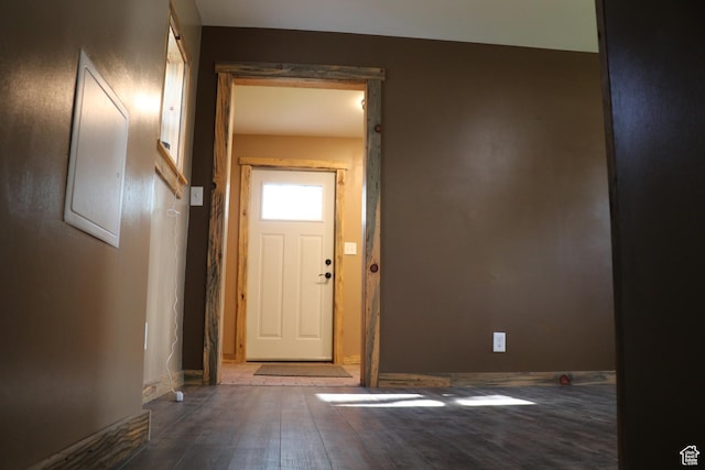 entrance foyer with wood finished floors