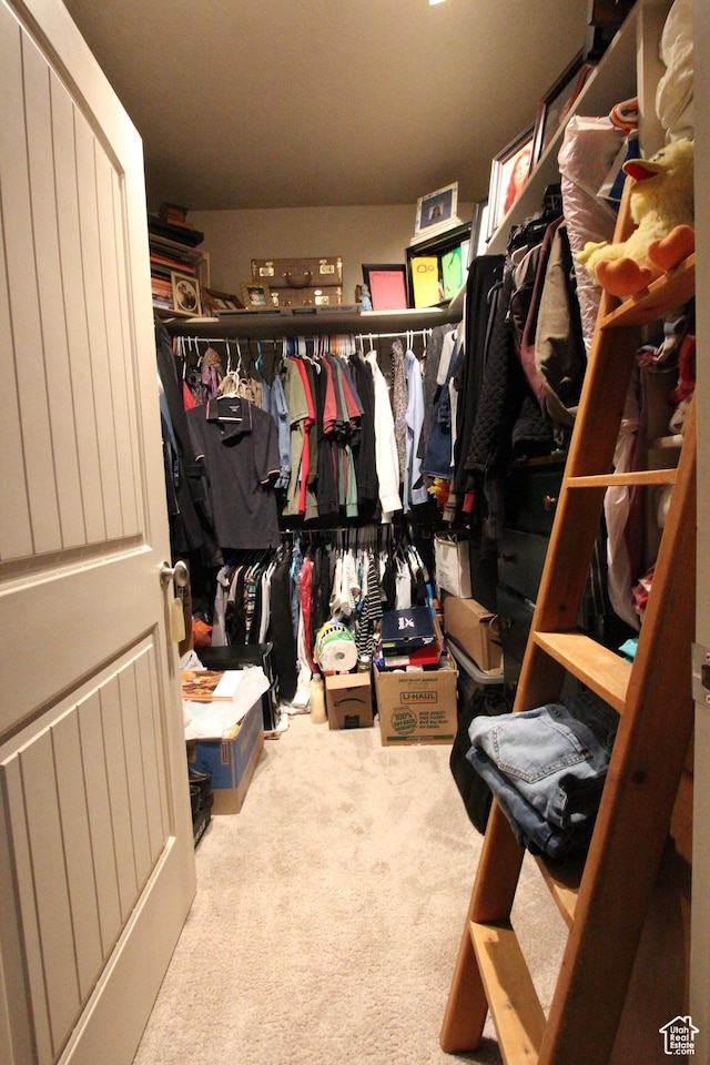 spacious closet featuring carpet floors