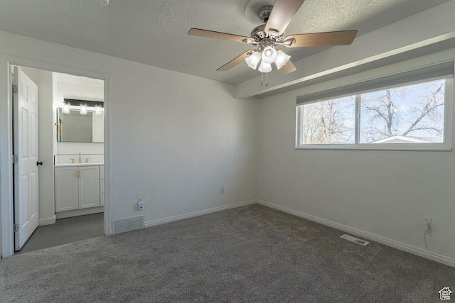 481 E Laurelwood Dr S, Kaysville, UT 84037 - unfurnished bedroom with a sink, carpet floors, a textured ceiling, and visible vents