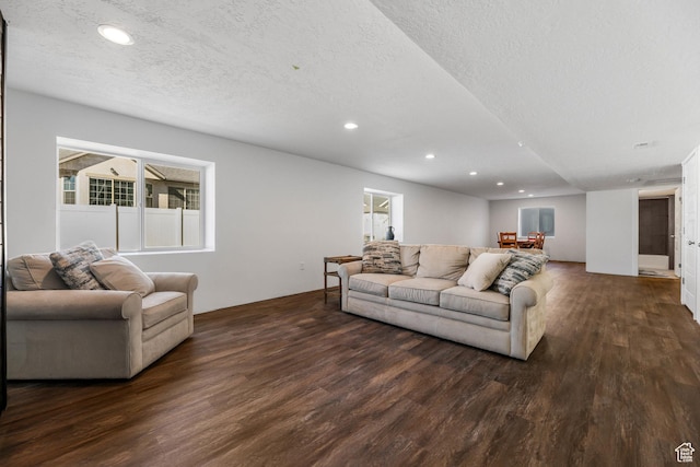 1879 N 925 E, North Ogden, UT 84414 - living room featuring wood finished floors, recessed lighting, and a textured ceiling