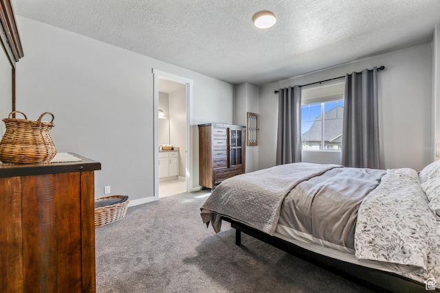 1879 N 925 E, North Ogden, UT 84414 - carpeted bedroom featuring a textured ceiling, ensuite bath, and baseboards