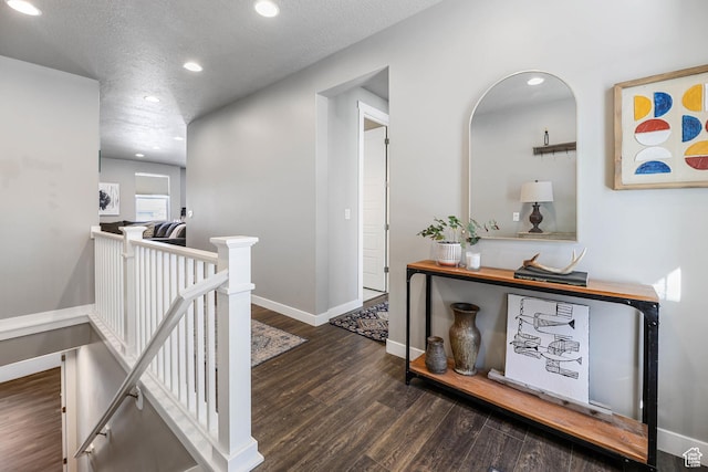 1879 N 925 E, North Ogden, UT 84414 - hall featuring an upstairs landing, wood finished floors, recessed lighting, and baseboards