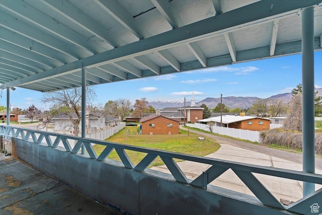 405 W 5100 S, Washington Terrace, UT 84405 - view of patio / terrace with fence, a mountain view, and a residential view