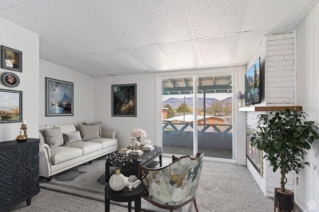 405 W 5100 S, Washington Terrace, UT 84405 - living room featuring light colored carpet and a paneled ceiling