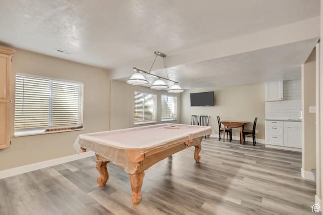 1114 Alexander Ct, Grantsville, UT 84029 - recreation room featuring light wood-type flooring, visible vents, baseboards, and pool table