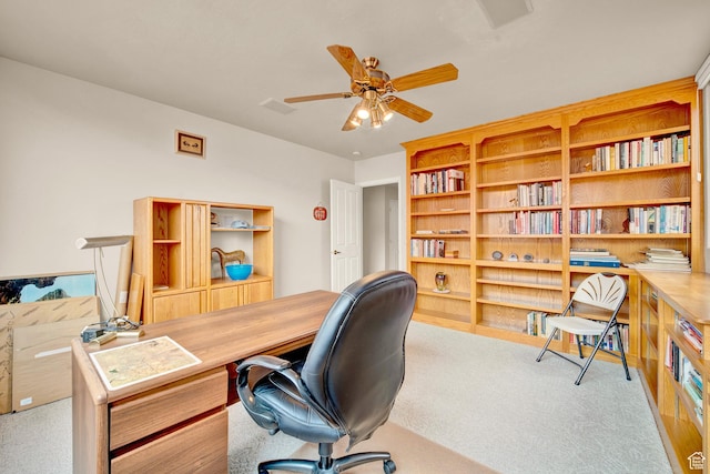 1657 N Kayenta Dr, Ivins, UT 84738 - office area featuring carpet floors and ceiling fan