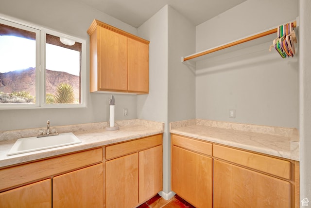 1657 N Kayenta Dr, Ivins, UT 84738 - kitchen featuring a sink, light countertops, and light brown cabinetry