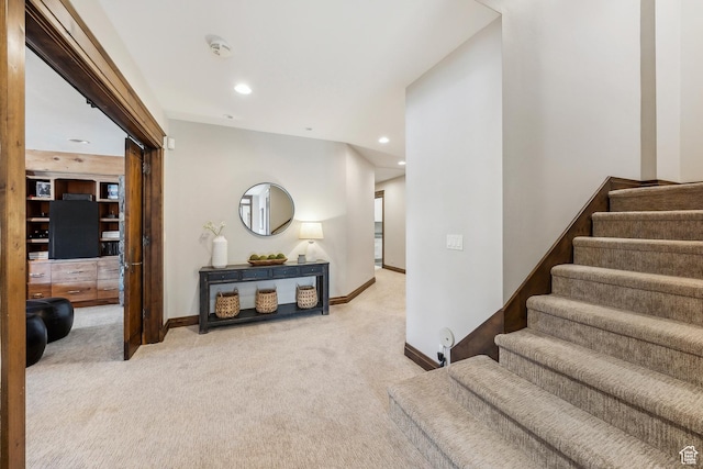 9255 Par Ct, Park City, UT 84098 - interior space with stairway, recessed lighting, baseboards, and carpet floors