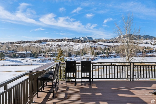 9255 Par Ct, Park City, UT 84098 - snow covered deck with a mountain view and a residential view