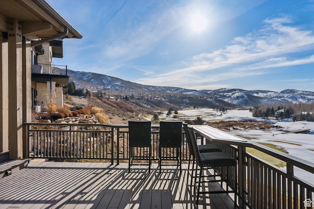 9255 Par Ct, Park City, UT 84098 - snow covered deck with a mountain view