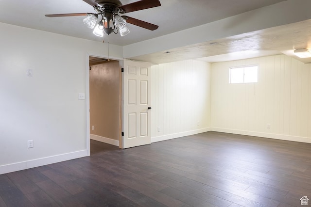 735 Castle Gate Rd, Helper, UT 84526 - unfurnished room featuring ceiling fan, dark wood finished floors, and baseboards