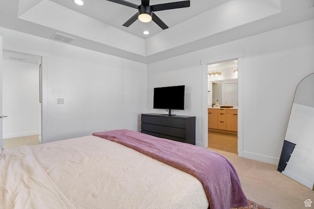 134 N Eden Brook Way, Saratoga Springs, UT 84045 - bedroom with ceiling fan, recessed lighting, light carpet, visible vents, and baseboards