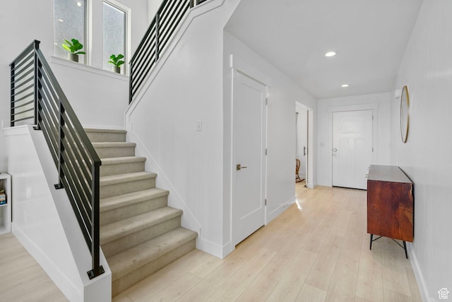 134 N Eden Brook Way, Saratoga Springs, UT 84045 - stairs featuring recessed lighting, baseboards, and wood finished floors