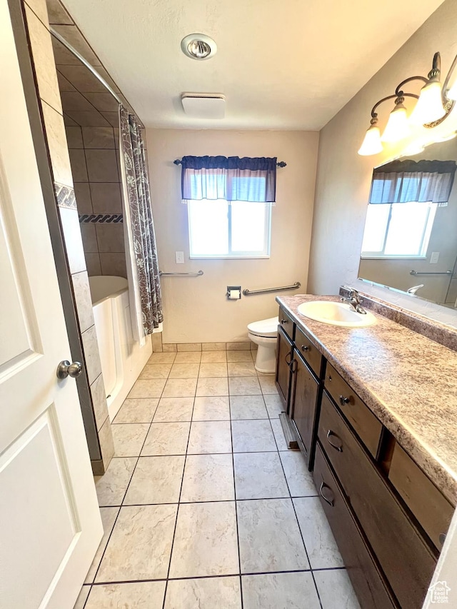 305 N 200 E, Elsinore, UT 84724 - full bathroom featuring vanity, plenty of natural light, tile patterned flooring, and toilet