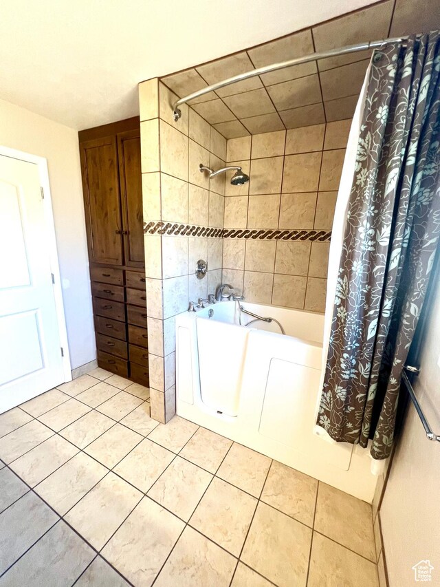 305 N 200 E, Elsinore, UT 84724 - bathroom with shower / bathtub combination with curtain and tile patterned floors