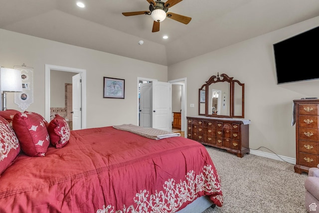 990 W Adams Cir, Bluffdale, UT 84065 - bedroom featuring recessed lighting, carpet flooring, lofted ceiling, and baseboards