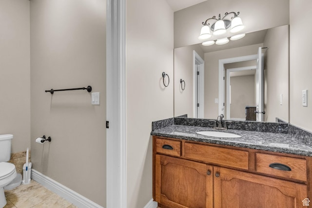 990 W Adams Cir, Bluffdale, UT 84065 - half bath with tile patterned flooring, baseboards, vanity, and toilet