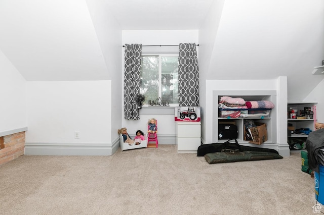 game room with carpet flooring