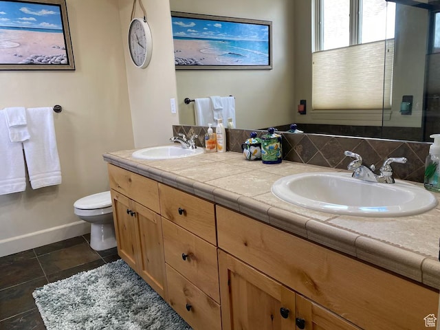3435 Big Piney Dr, Eden, UT 84310 - full bath featuring double vanity, tile patterned flooring, a sink, and toilet