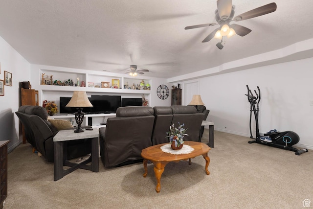 315 S 300 E, Monroe, UT 84754 - living area with ceiling fan, light colored carpet, and baseboards