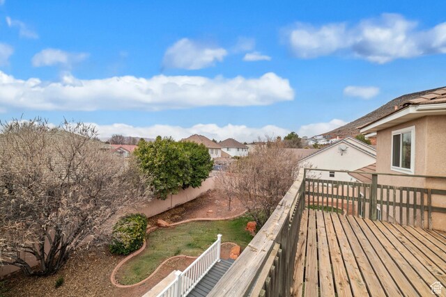 187 N Stone Mountain Dr, St George, UT 84770 - wooden terrace with a residential view