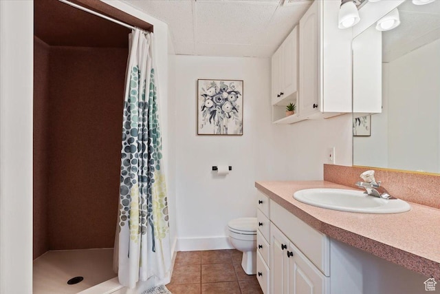 4884 E 2800 N, Eden, UT 84310 - full bathroom with tile patterned flooring, toilet, vanity, and a shower with curtain