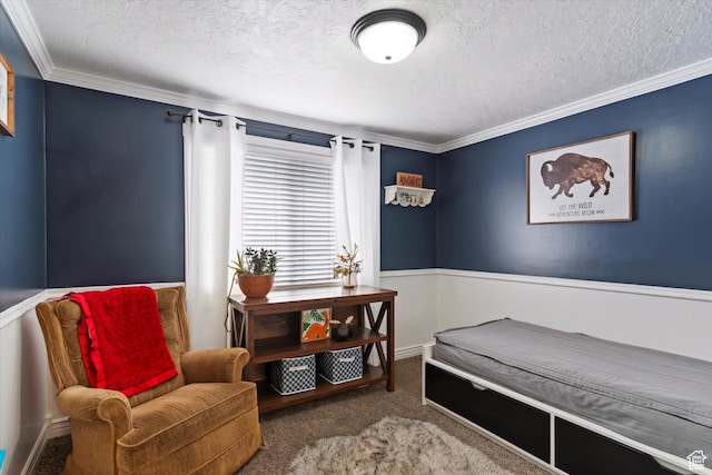 4884 E 2800 N, Eden, UT 84310 - carpeted bedroom with ornamental molding and a textured ceiling