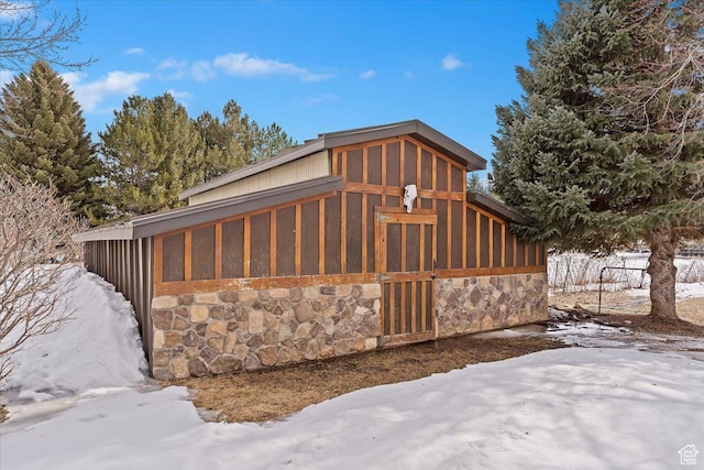 4884 E 2800 N, Eden, UT 84310 - snow covered property featuring stone siding