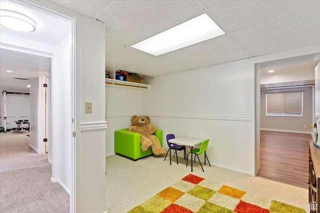 4884 E 2800 N, Eden, UT 84310 - playroom with a drop ceiling, carpet, and baseboards