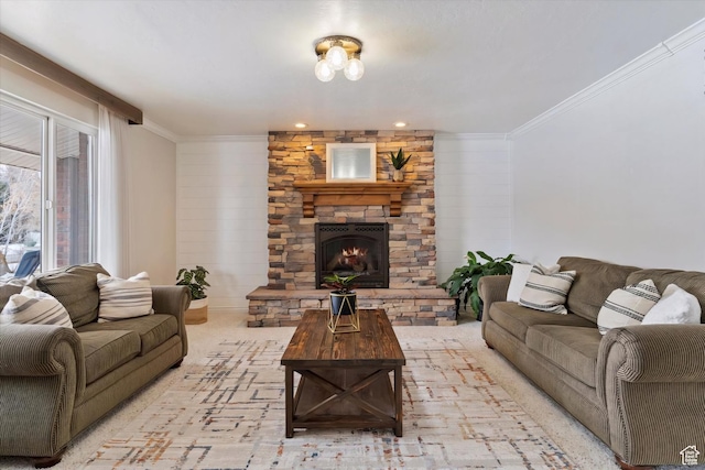 4884 E 2800 N, Eden, UT 84310 - living room with a fireplace and crown molding