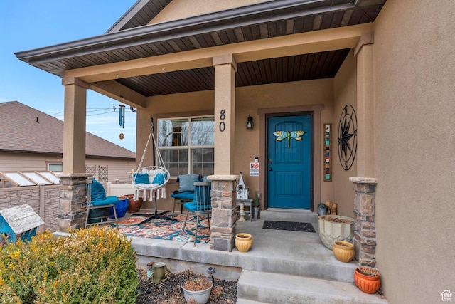 80 Pheasant, Elk Ridge, UT 84651 - property entrance featuring stucco siding and covered porch