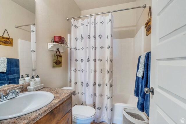 80 Pheasant, Elk Ridge, UT 84651 - full bathroom with toilet, vanity, and shower / bath combo with shower curtain