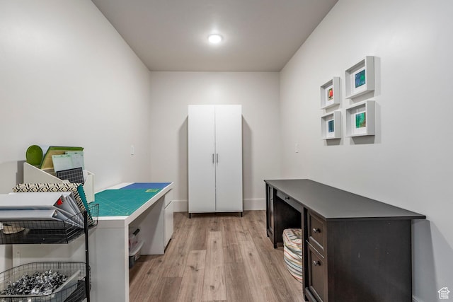interior space featuring light wood-style floors