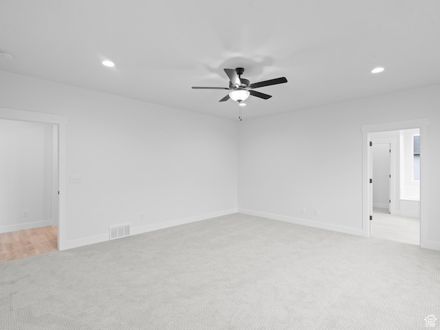 1171 W 800 S Unit 38, Spanish Fork, UT 84660 - unfurnished room featuring a ceiling fan, visible vents, recessed lighting, and light colored carpet
