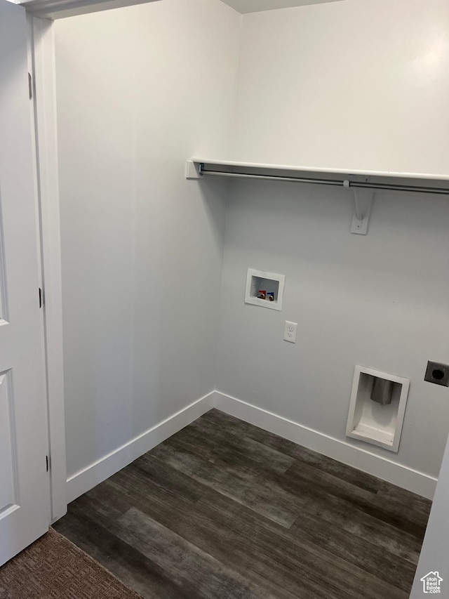 16368 S Coupler Ln, Bluffdale, UT 84065 - clothes washing area with laundry area, washer hookup, baseboards, dark wood-style floors, and electric dryer hookup
