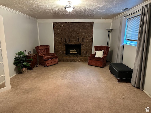 371 S Willard Peak Rd S, Mantua, UT 84324 - sitting room featuring crown molding, carpet, and a textured ceiling