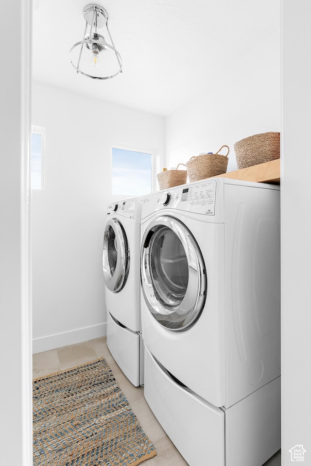 1228 E 1030 N, American Fork, UT 84003 - clothes washing area with laundry area, baseboards, and separate washer and dryer