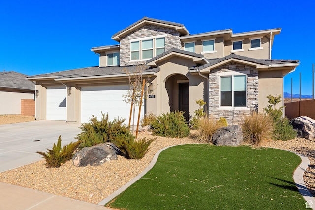4712 W 2820 S, Hurricane, UT 84737 - traditional-style home featuring stucco siding, stone siding, and concrete driveway