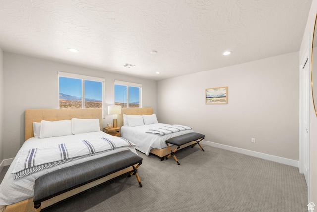 4712 W 2820 S, Hurricane, UT 84737 - bedroom featuring baseboards, recessed lighting, carpet floors, and a textured ceiling