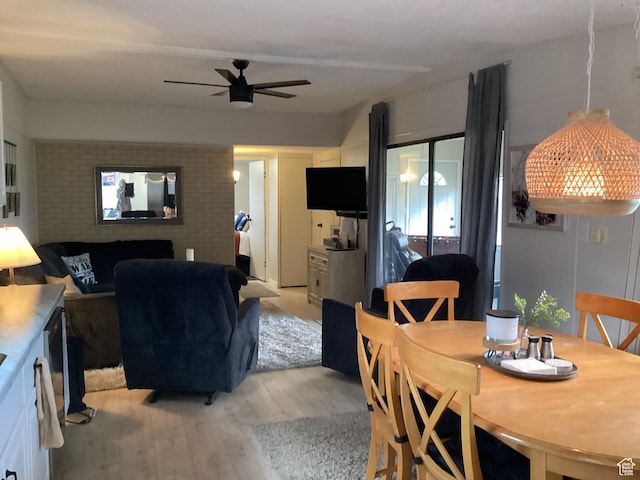255 N 1st St E, Manila, UT 84046 - dining space with a ceiling fan and light wood finished floors