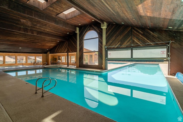 pool with a skylight