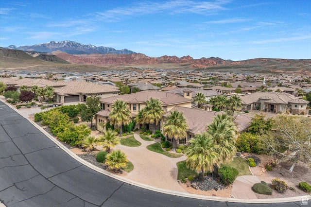 view of mountain feature featuring a residential view