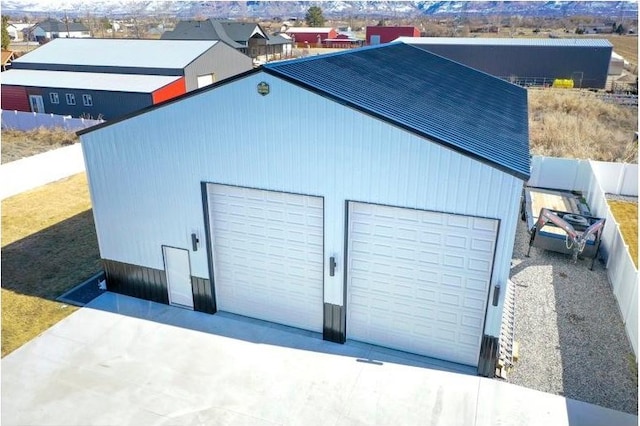 view of detached garage