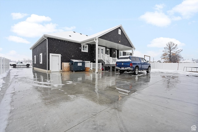 exterior space featuring fence