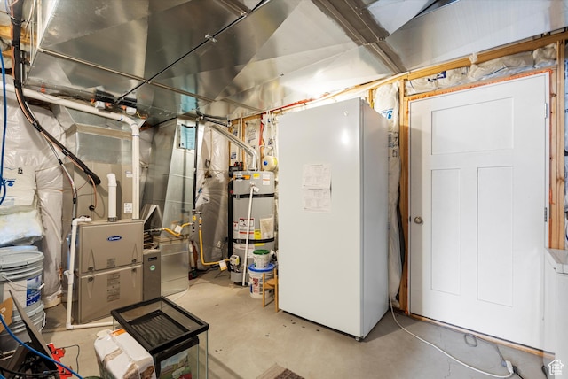 utility room with secured water heater
