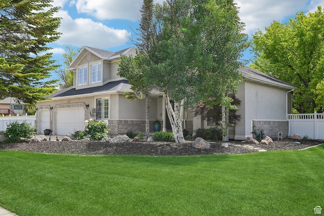 11732 S Lampton View Dr W, South Jordan, UT 84095 - view of front of property with stone siding, stucco siding, roof with shingles, and an attached garage